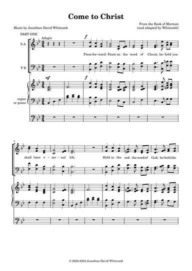 Come to Christ - four-part choir with simple keyboard support
