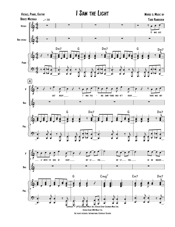I Saw The Light (arr. Bruce Muckala)