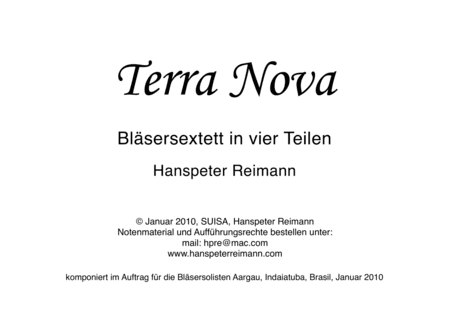 TERRA NOVA - Bläsersextett