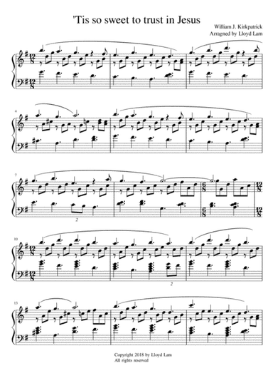 'Tis so sweet to trust in Jesus (arr. Lloyd T. Lam)