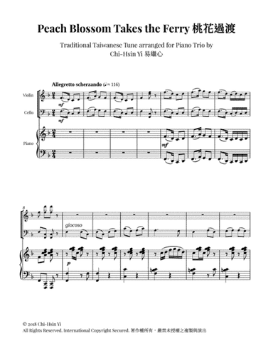 Peach Blossom Takes the Ferry (Piano Trio) (arr. Chi-Hsin Yi)