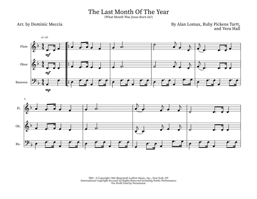 The Last Month Of The Year (what Month Was Jesus Born In?) (arr. Dominic Meccia)