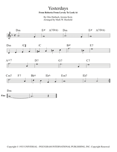 Yesterdays (arr. Mark W. Huxhold)