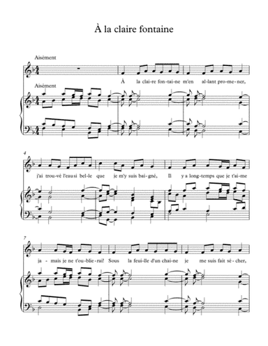 À la claire fontaine (arr. Xavier Gervais-Dumont)
