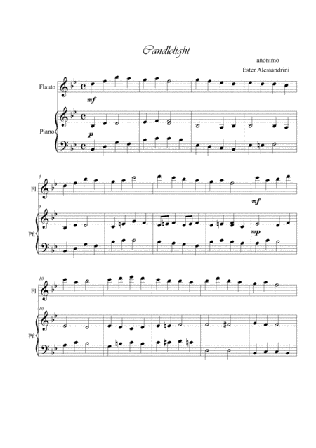 Candlelight. Flute and piano (arr. Ester Alessandrini)