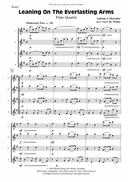 Leaning On The Everlasting Arms (arr. Gert Th. Walter)