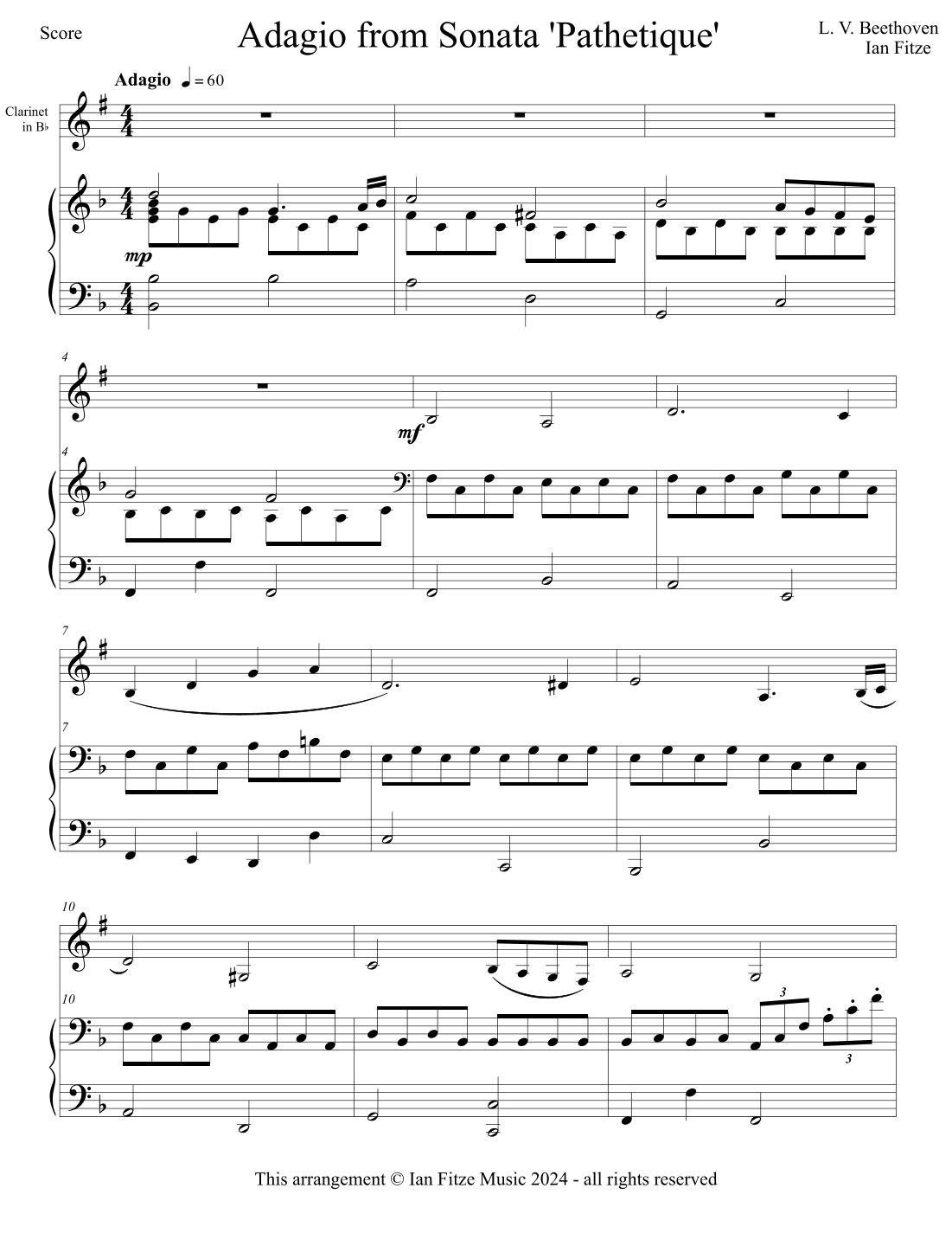 Adagio Cantabile from Sonata 'Pathetique' (arr. Ian Fitze)