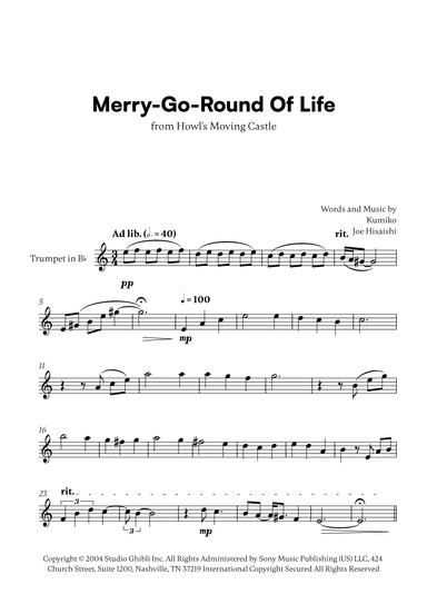 Merry-go-round Of Life (arr. Cadenza Editions)
