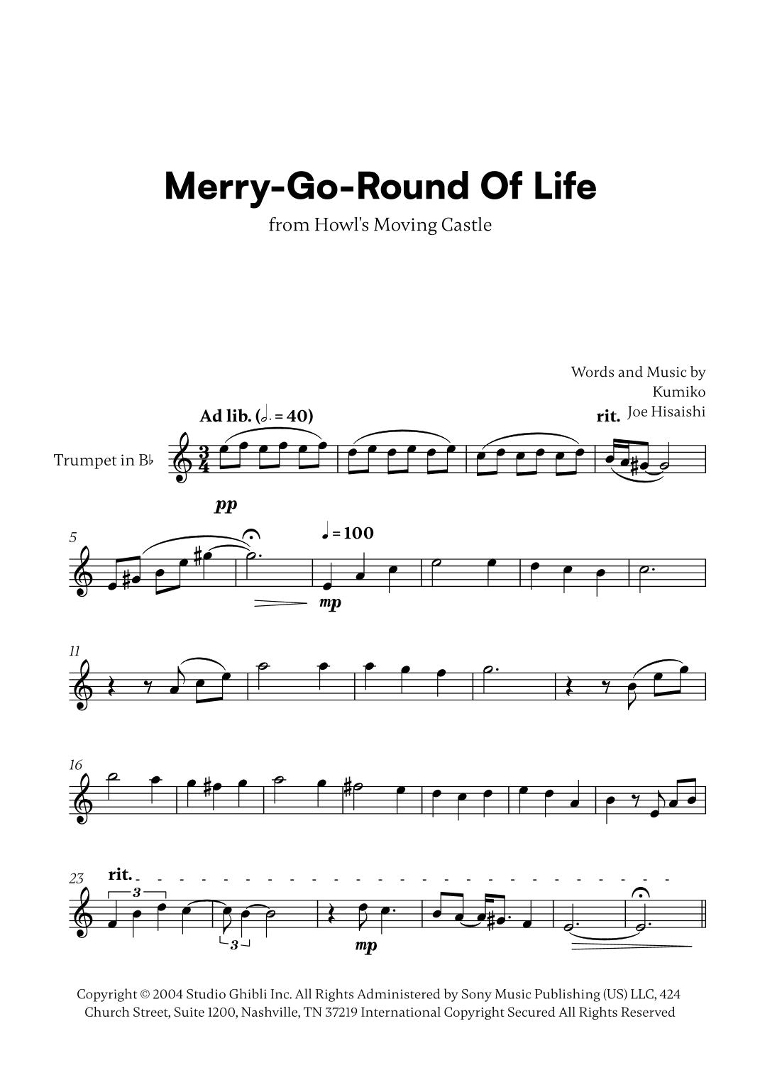 Merry-go-round Of Life (arr. Cadenza Editions)