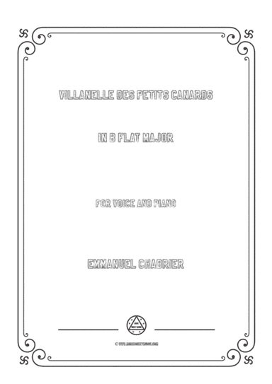 Chabrier-Villanelle des petits canards in B flat Major,for voice and piano (arr. MSM)
