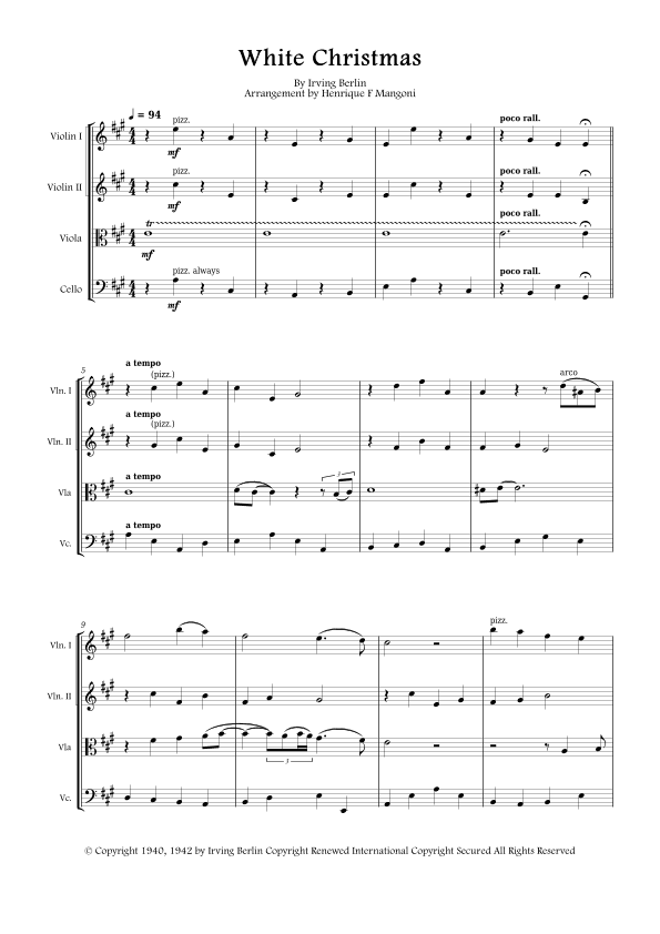White Christmas (arr. Henrique F Mangoni)