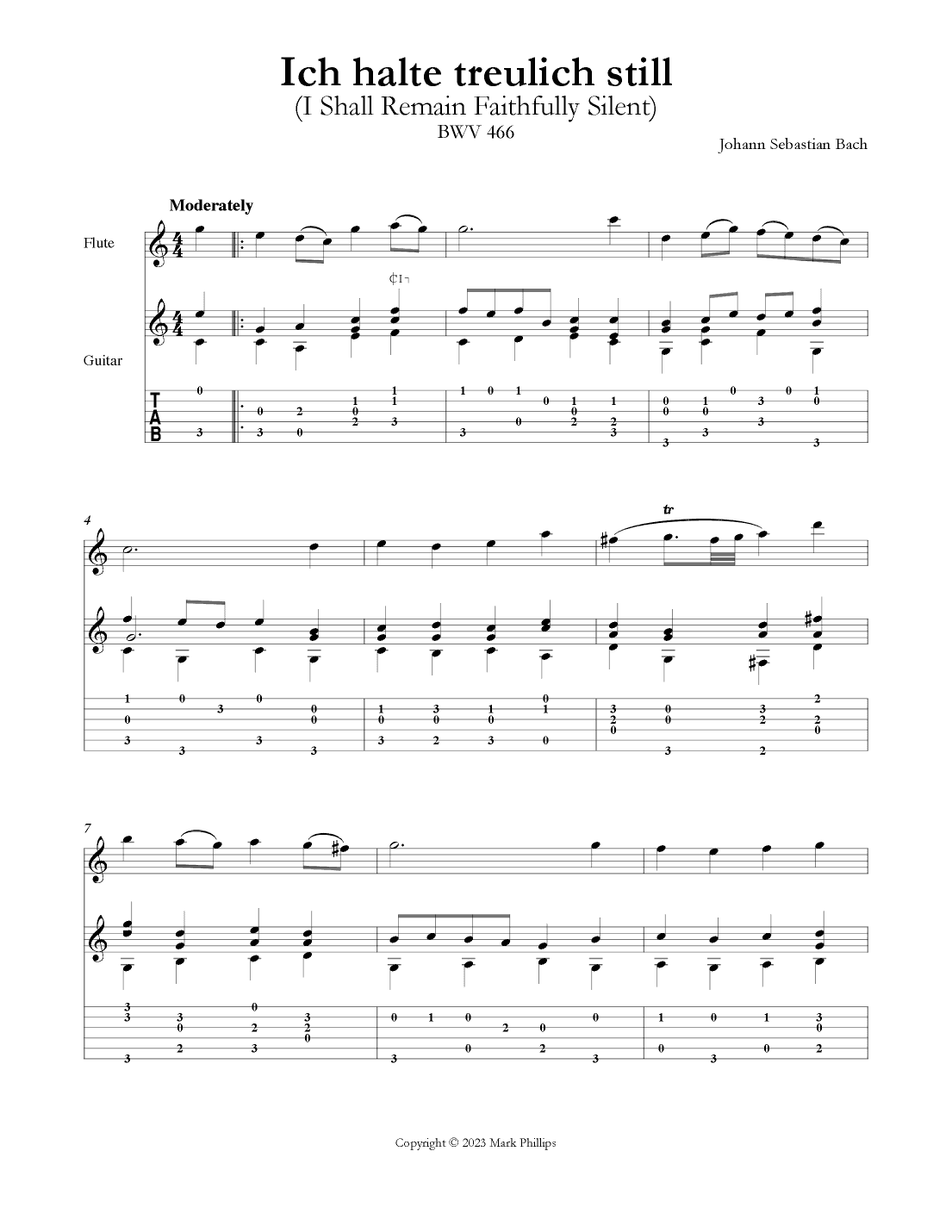 Ich halte treulich still (I Shall Remain Faithfully Silent) (arr. Mark Phillips)