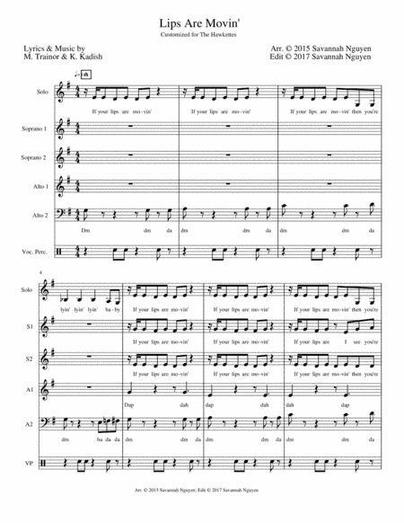 Lips Are Movin' (arr. S. Nguyen)