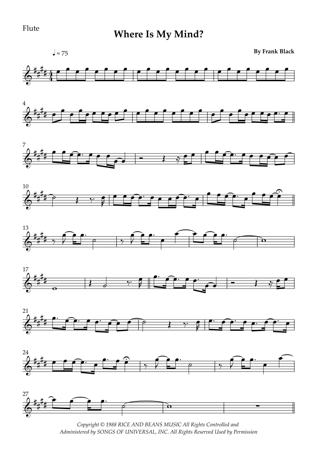 Where Is My Mind? (arr. Wesley S. SIlva)