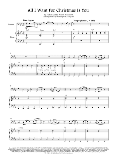 All I Want For Christmas Is You (arr. Henrique F Mangoni)
