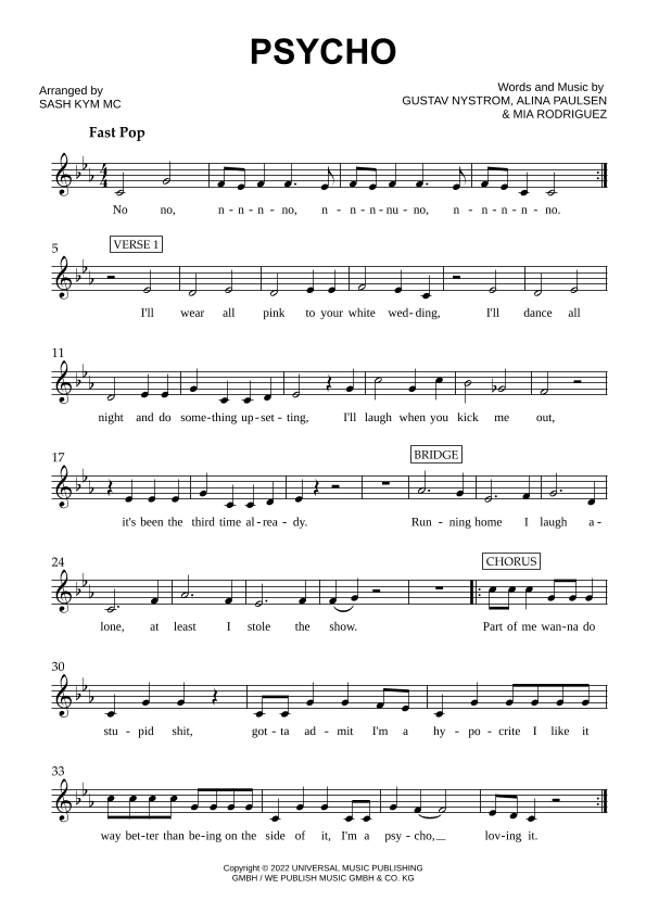 Psycho (arr. Sash Kym Mc)