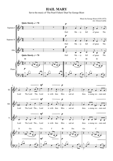 Hail Mary (Pearl Fishers' Duet) (arr. Orison Carlile)
