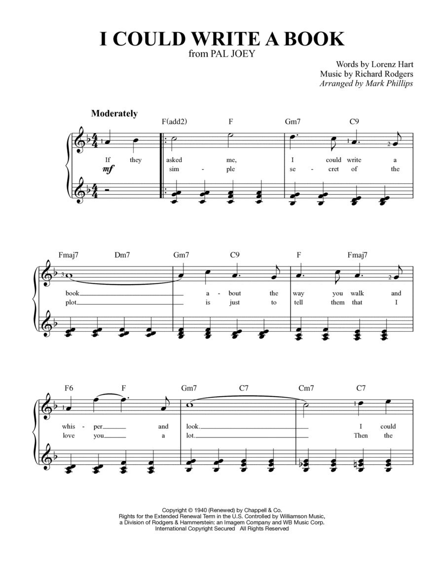 I Could Write A Book (arr. Mark Phillips)
