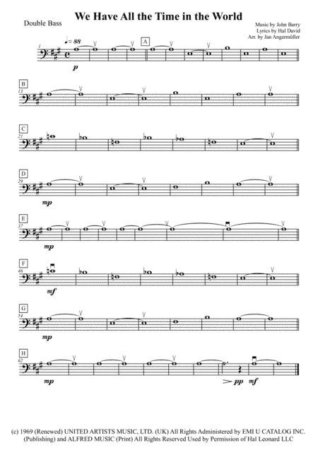 We Have All The Time In The World (arr. Jan Angermüller)