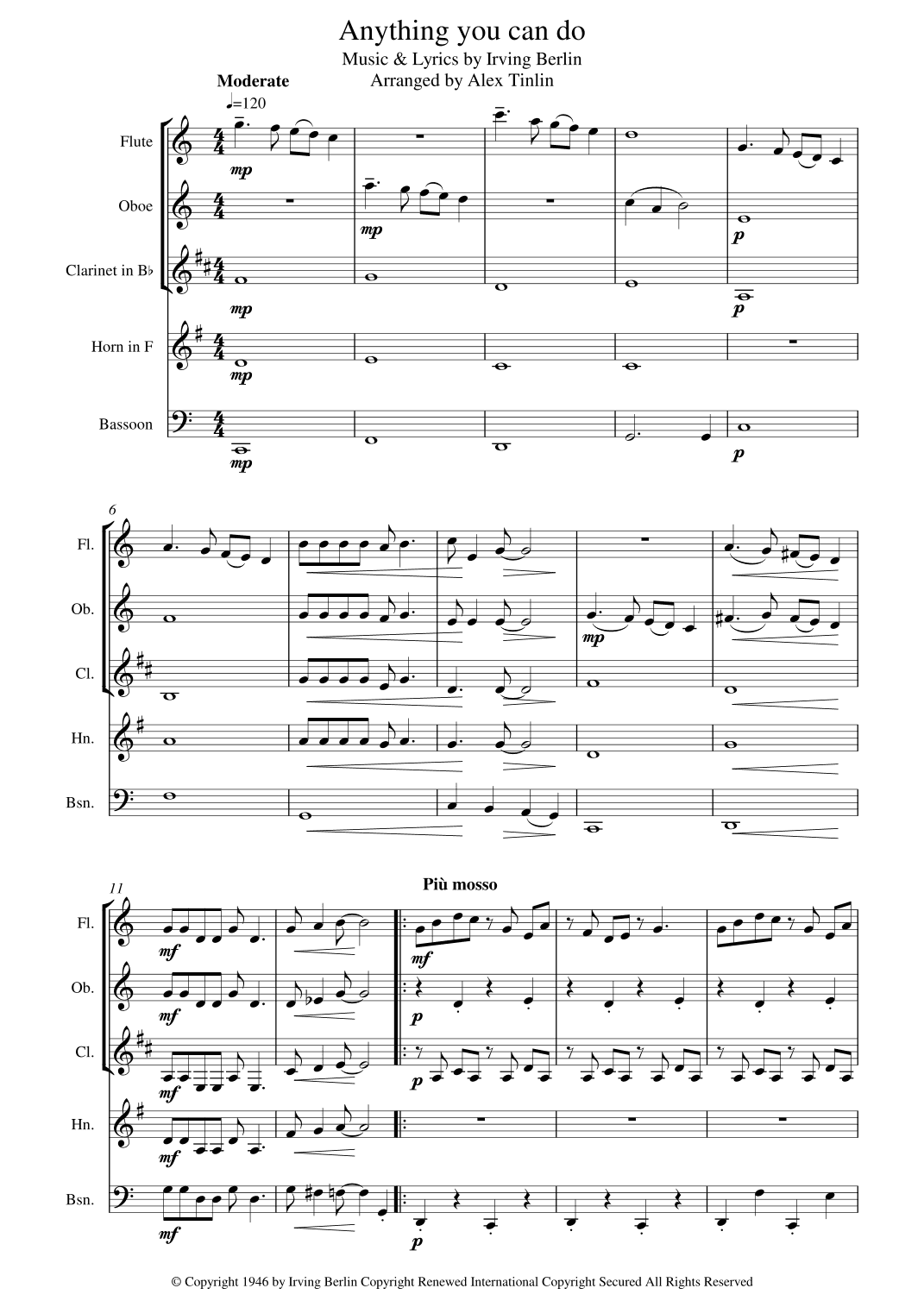 Anything You Can Do (arr. Alex Tinlin)