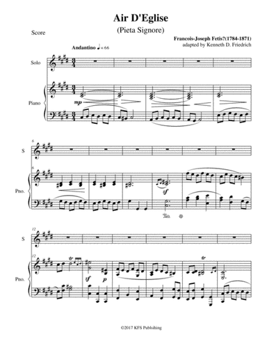 Air D'Eglise (Pieta Signore) (arr. Kenneth D. Friedrich)