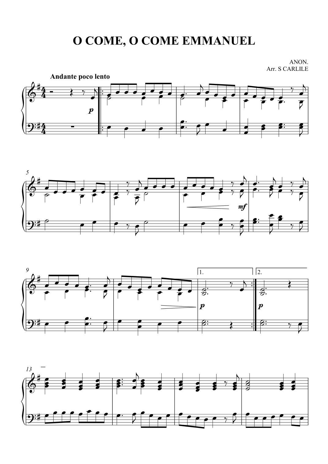 O Come, O Come Emmanuel (arr. SCarlile)