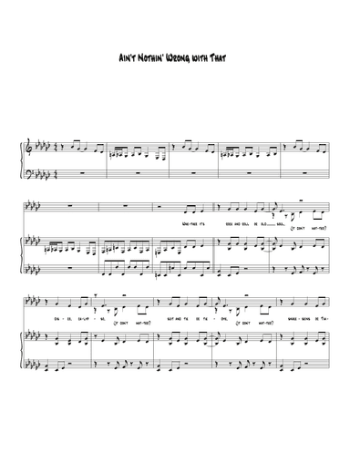 Ain't Nothin' Wrong With That (arr. Biegler)