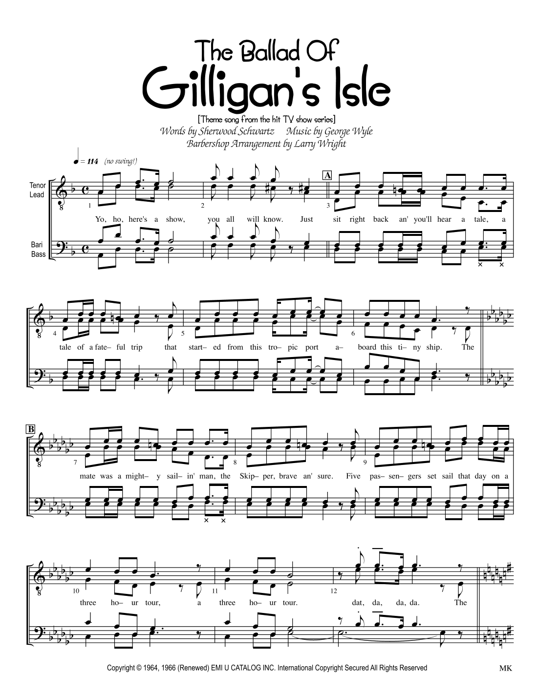 The Ballad Of Gilligan's Isle (arr. Larry Wright)