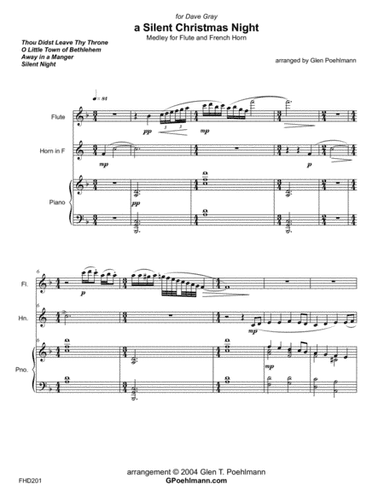 SILENT CHRISTMAS NIGHT medley - FLUTE & HORN with Piano Accompaniment (arr. Glen Poehlmann)