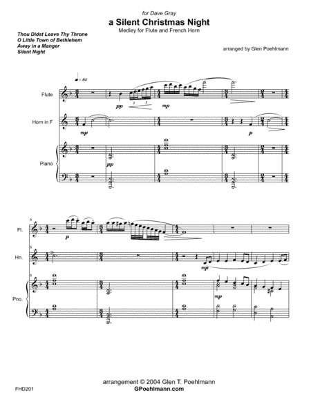 SILENT CHRISTMAS NIGHT medley - FLUTE & HORN with Piano Accompaniment (arr. Glen Poehlmann)