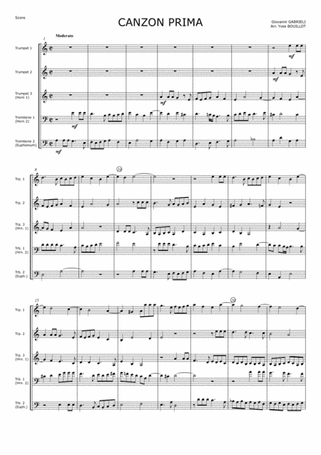 Canzon Prima (arr. Yves Bouillot)