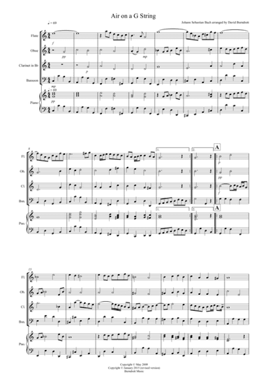 Air on a G String for Wind Quartet (arr. David Burndrett)