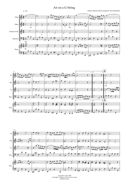 Air on a G String for Wind Quartet (arr. David Burndrett)