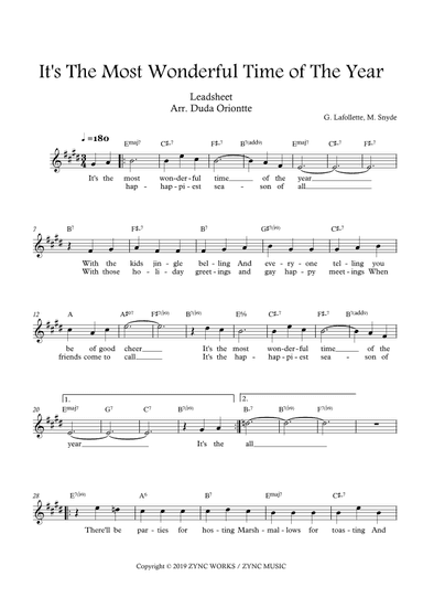 It's The Most Wonderful Time Of Year (arr. Duda Oriontte)