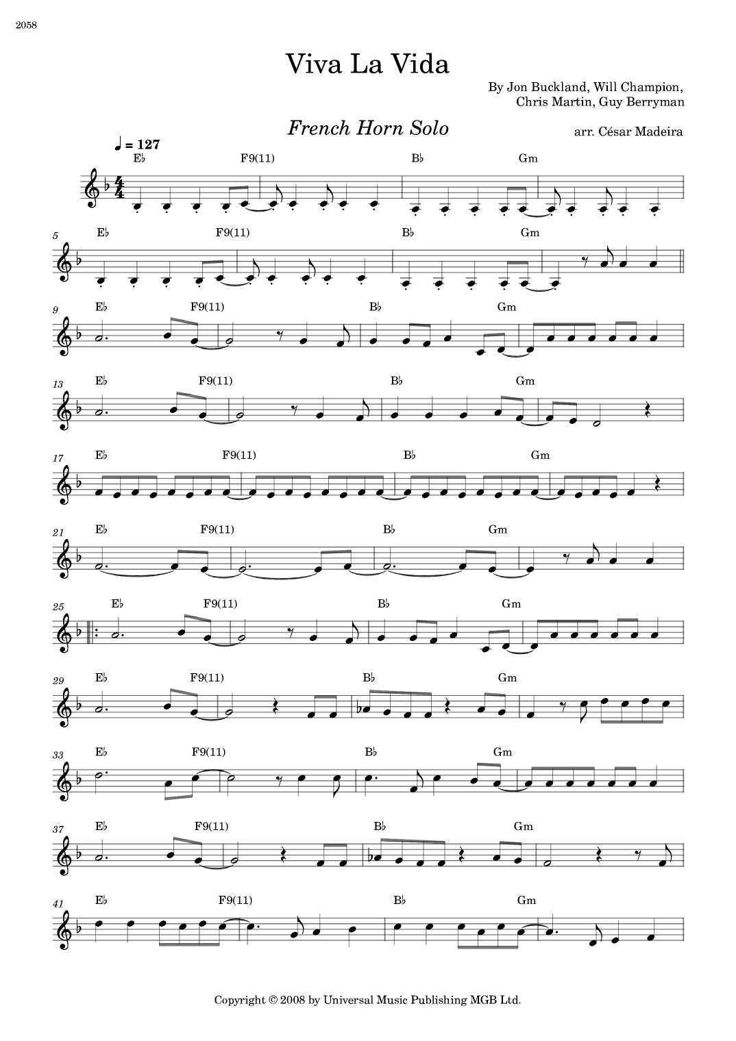 Viva La Vida (arr. César Madeira)