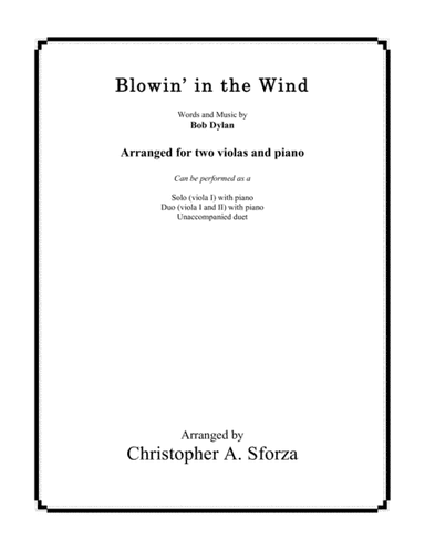 Blowin' In The Wind (arr. Christopher A. Sforza)