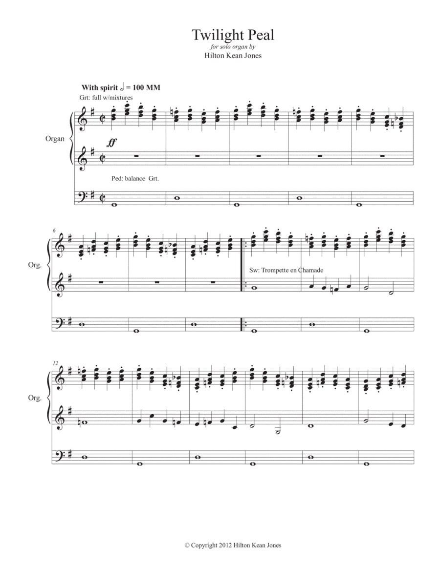 Twilight Peal for pipe organ