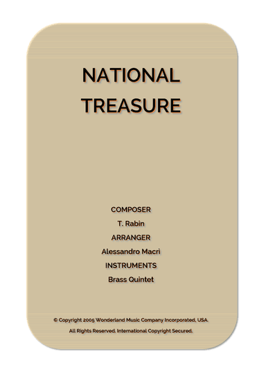 National Treasure (national Treasure Suite/ben/treasure) (arr. Alessandro Macrì)