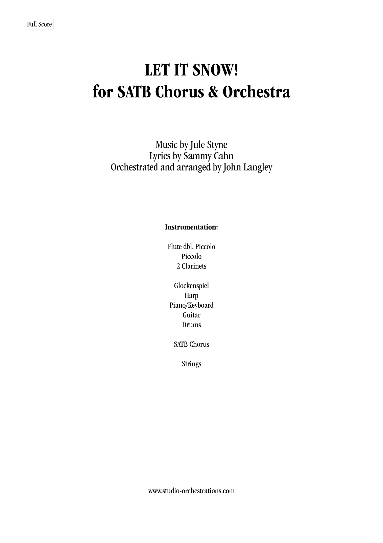 Let It Snow! Let It Snow! Let It Snow! (arr. John Langley / Studio Orchestrations)