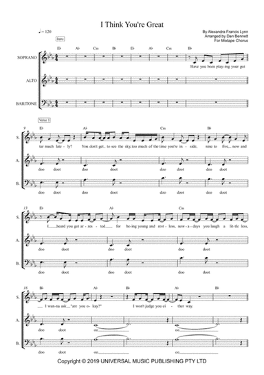I Think You're Great (arr. Dan Bennett)