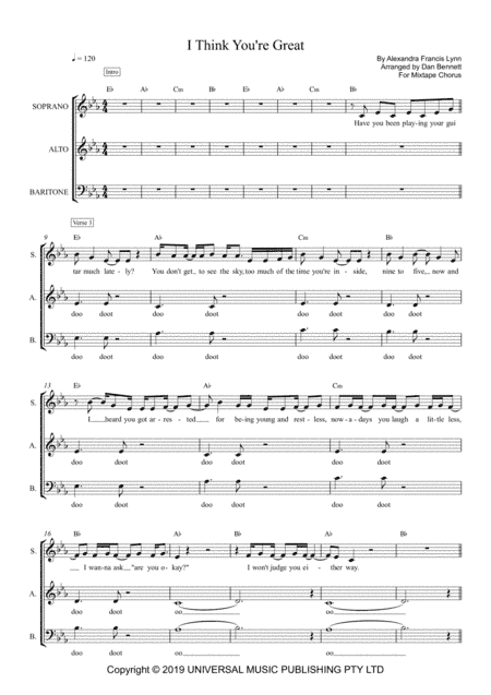 I Think You're Great (arr. Dan Bennett)