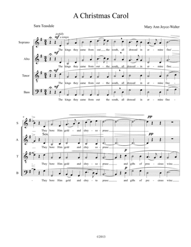 A Christmas Carol (poem by Sara Teasdale)