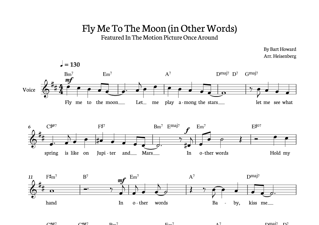 Fly Me To The Moon (in Other Words) (arr. Heisenberg)