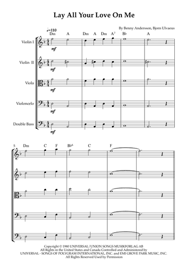 Lay All Your Love On Me (arr. Karen Gueiros)