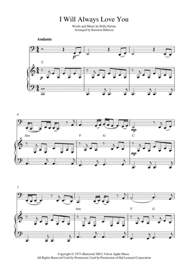 I Will Always Love You (arr. Kaiserin Rebecca)