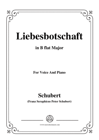Schubert-Liebesbotschaft,from 'Schwanengesang(Swan Song)',D.957 No.1,in B flat Major (arr. MSM)