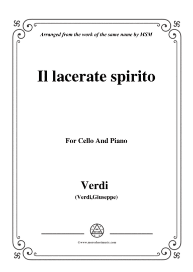 Verdi-Il lacerate spirito(A te l'estremo addio), for Cello and Piano (arr. MSM)