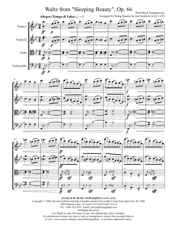 Waltz from "Sleeping Beauty", Op. 66 (arr. Joel Jacklich (A.S.C.A.P.))