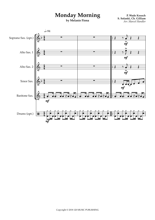 Monday Morning (arr. Marcel Handler)
