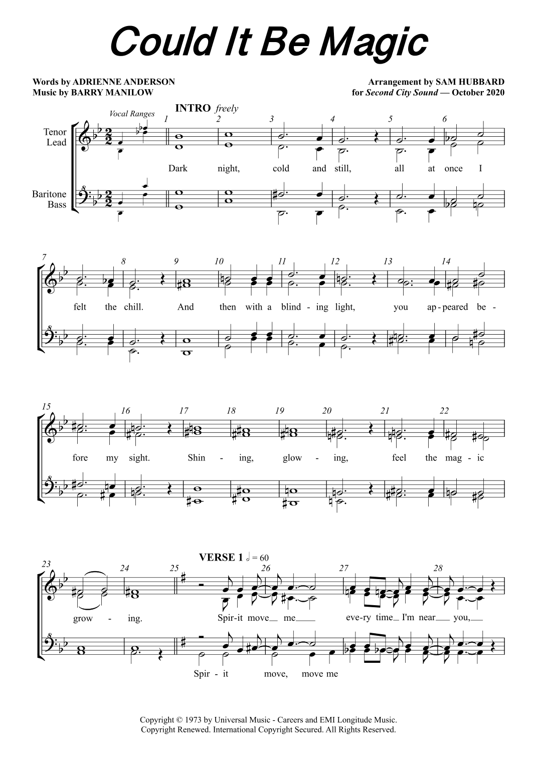 Could It Be Magic (arr. Sam Hubbard)